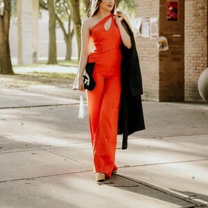 Elegant orange Jumpsuit used only for pictures